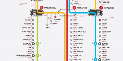 Commuter liña Iacarta mapa