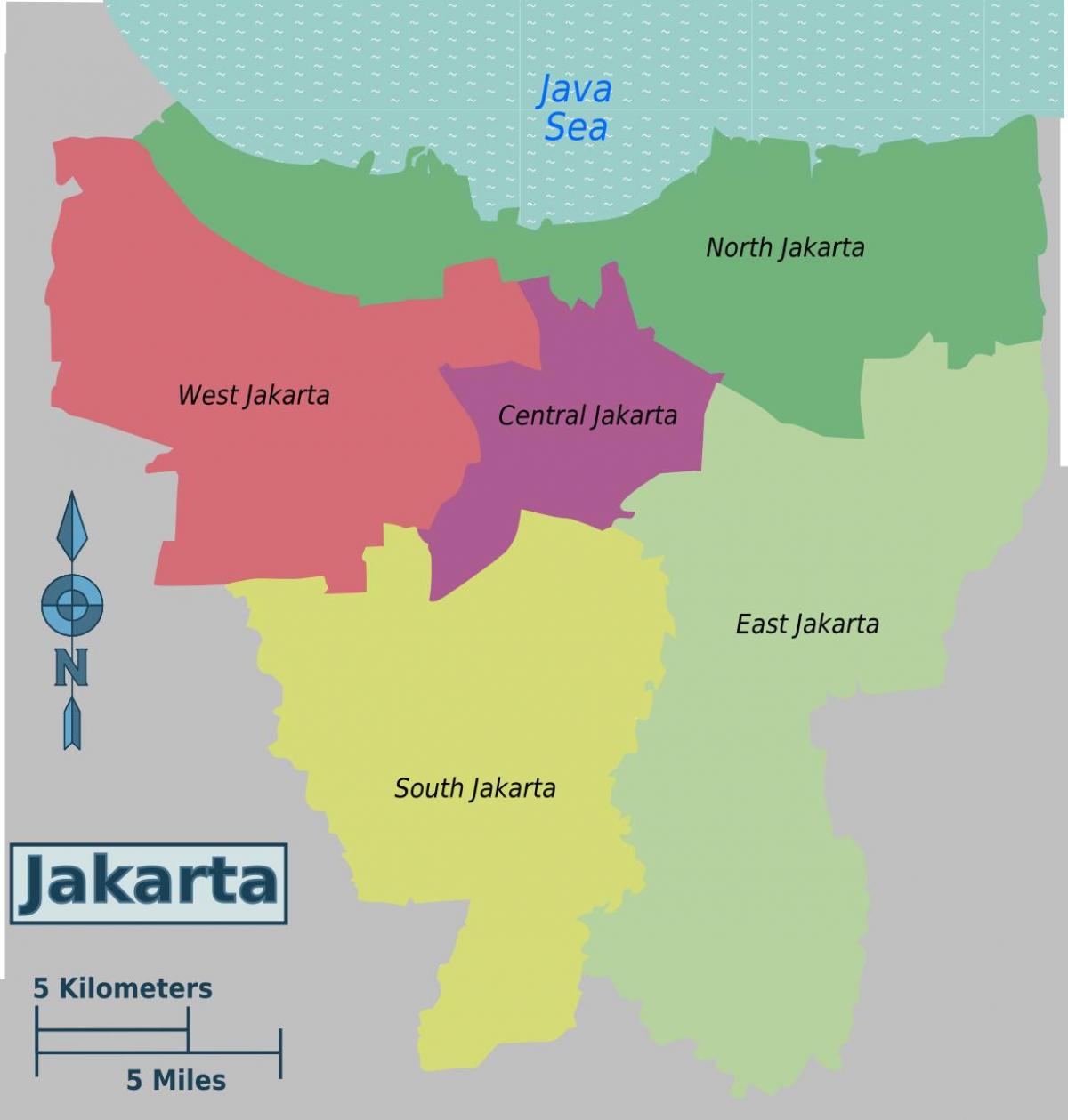 mapa de Iacarta distritos