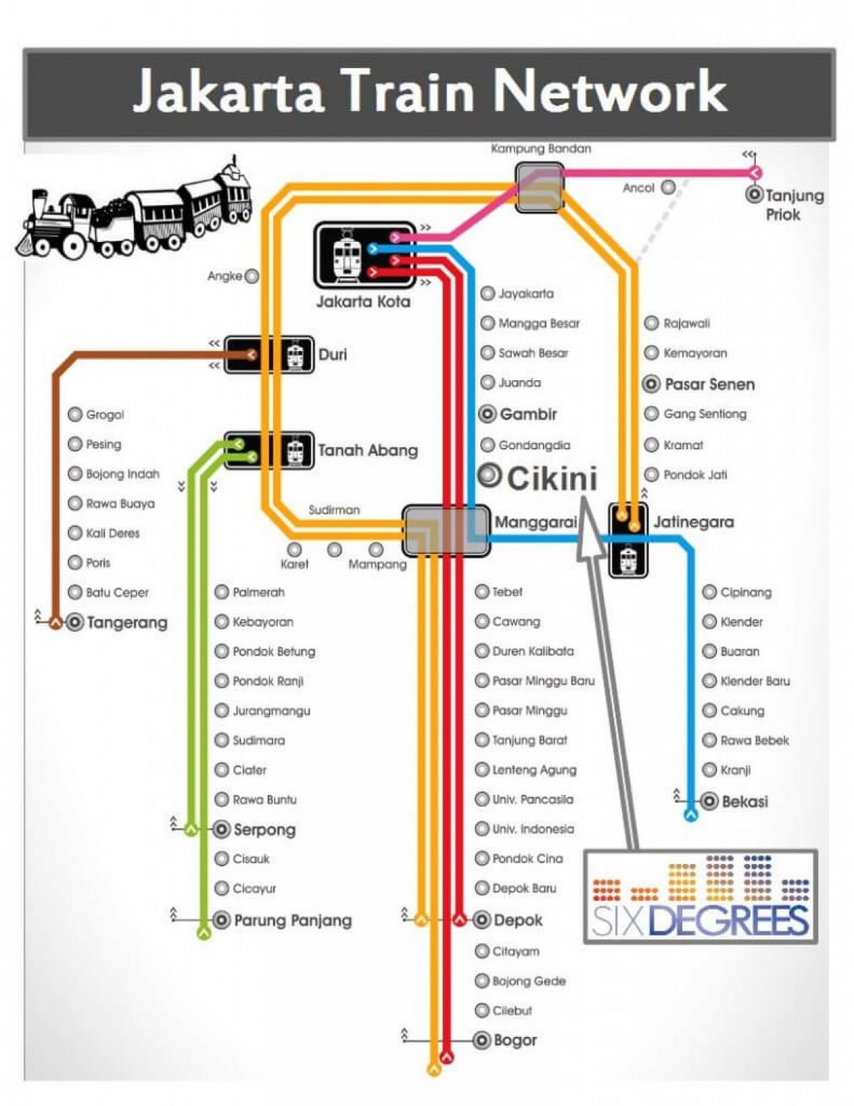 mapa de Iacarta estación de tren